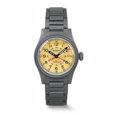 Boderry Watch Co. LANDMASTER GMT – Titanium Automatic Tritium Field Watch | Yellow-bracelet
